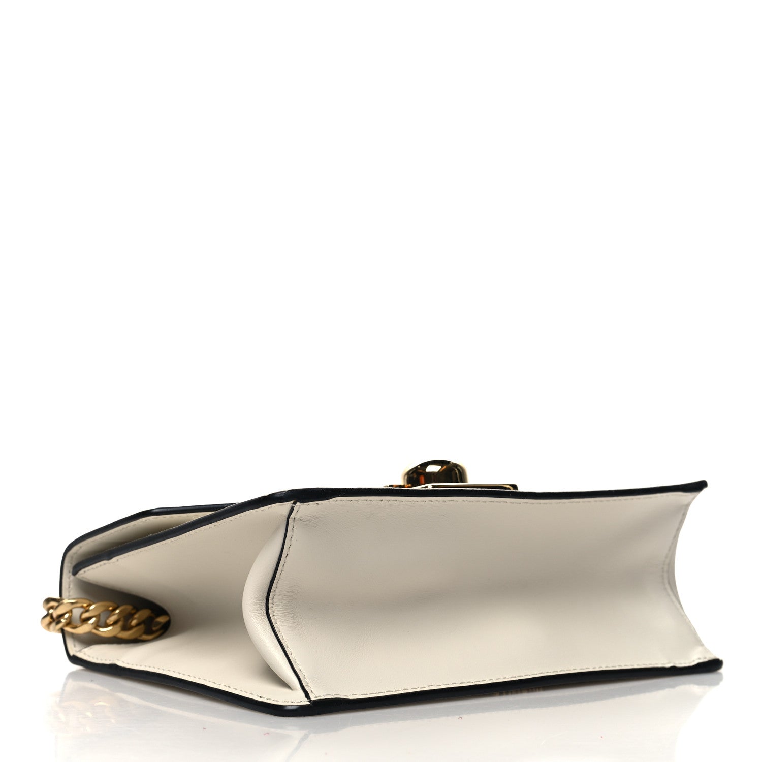 Prada Saffiano Soft Calfskin Chain Shoulder Bag White 4 of 9