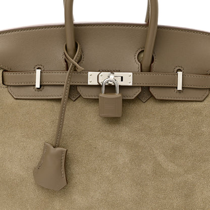 Hermes Veau Doblis Swift Grizzly Birkin 25 Etoupe 8 of 12