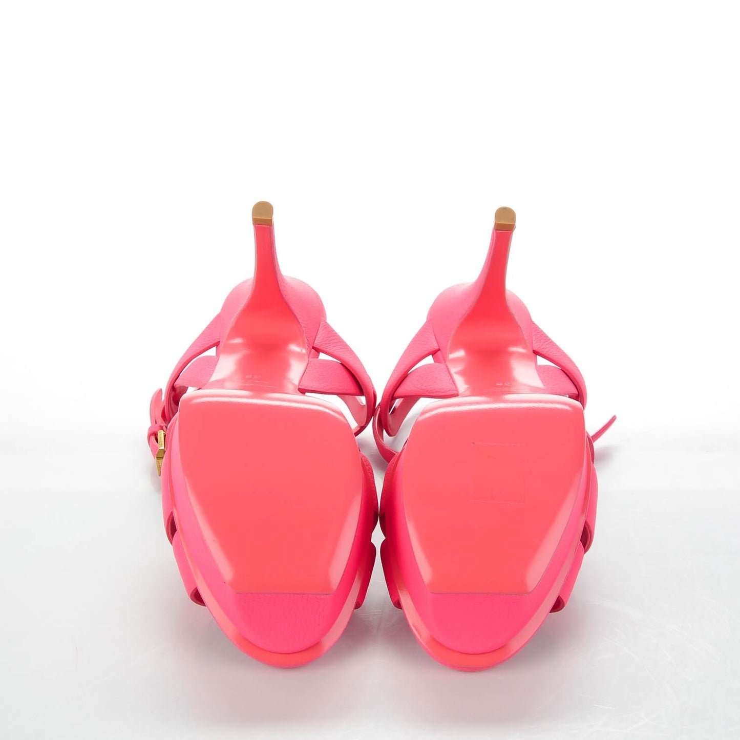 Grained Calfskin Tribute 75 Platform Sandals 38 Rose Clair