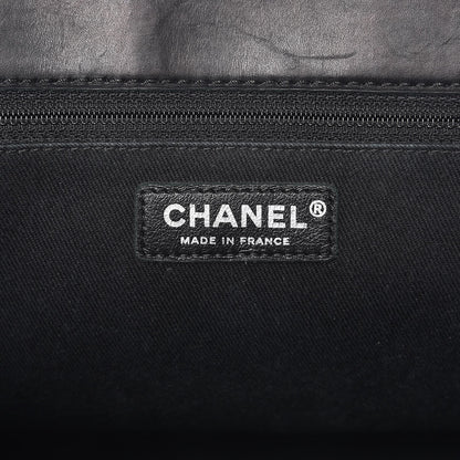 Chanel Calfskin Double Stitch Large Hamptons Flap Bag Black 6 of 11