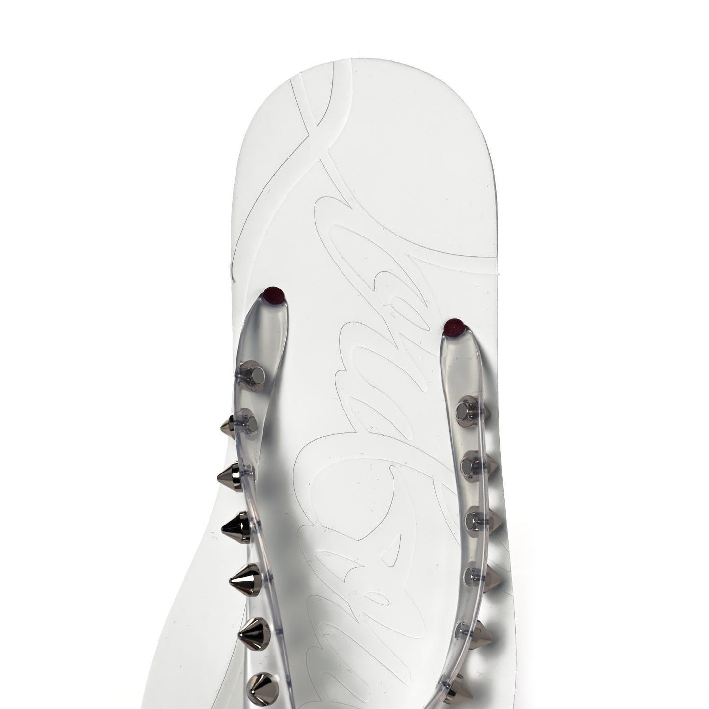 Rubber Spike Loubi Donna Flip Flop 39 Transparent White