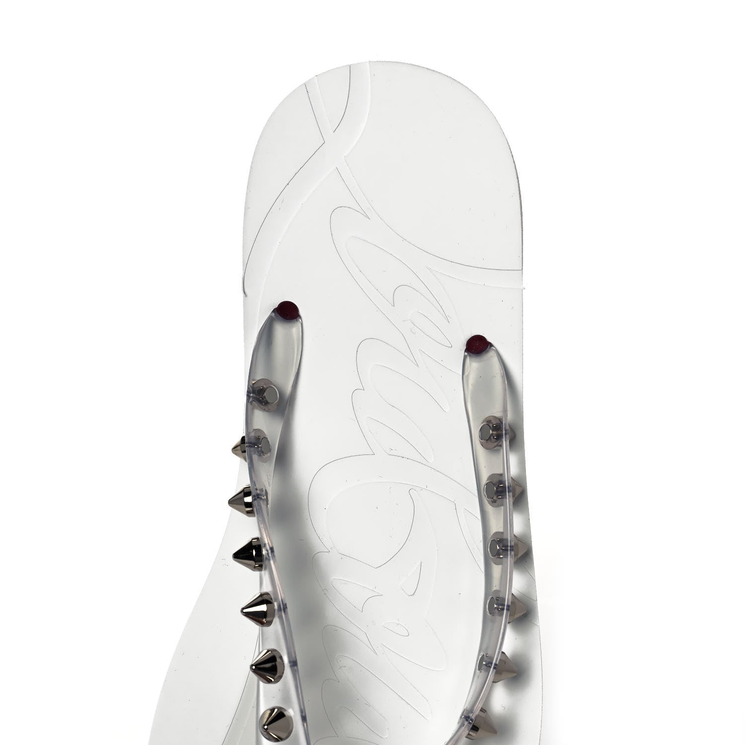 Christian Louboutin Rubber Spike Loubi Donna Flip Flop 39 Transparent White 7 of 8