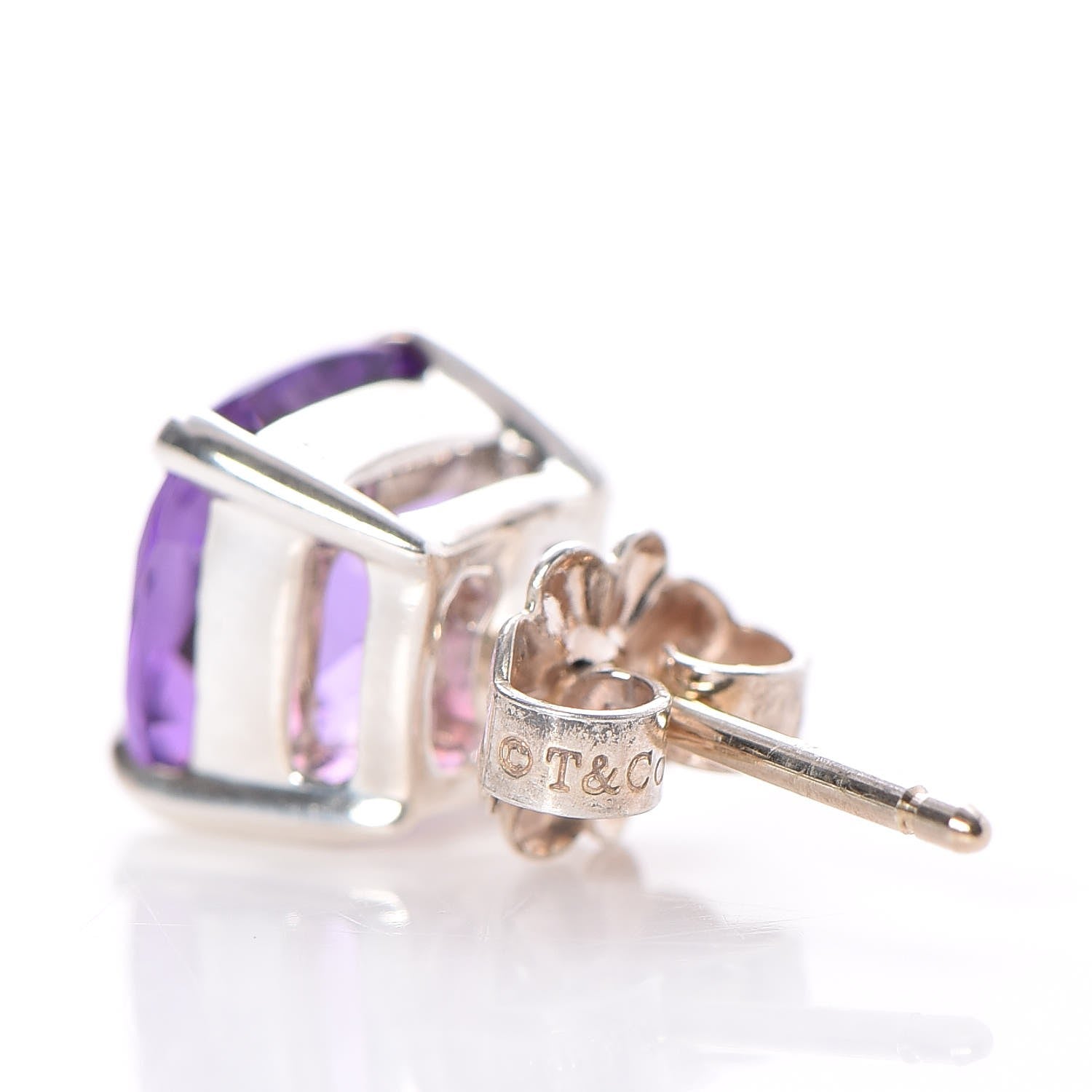 Tiffany Sterling Silver Amethyst Sparklers Stud Earrings 6 of 7