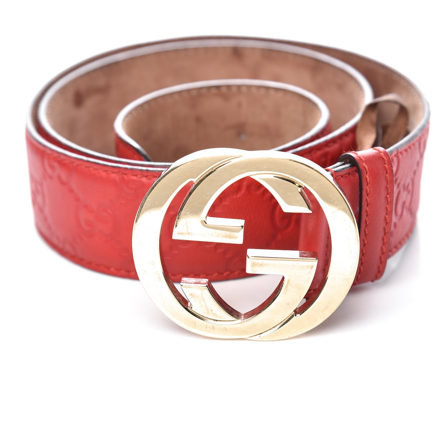 Gucci Guccissima Signature Interlocking G 40mm Belt 90 36 Red 7 of 11