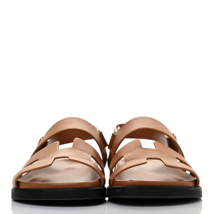 Hermes Calfskin Womens Takara Sandals 39.5 Gold 2 of 6