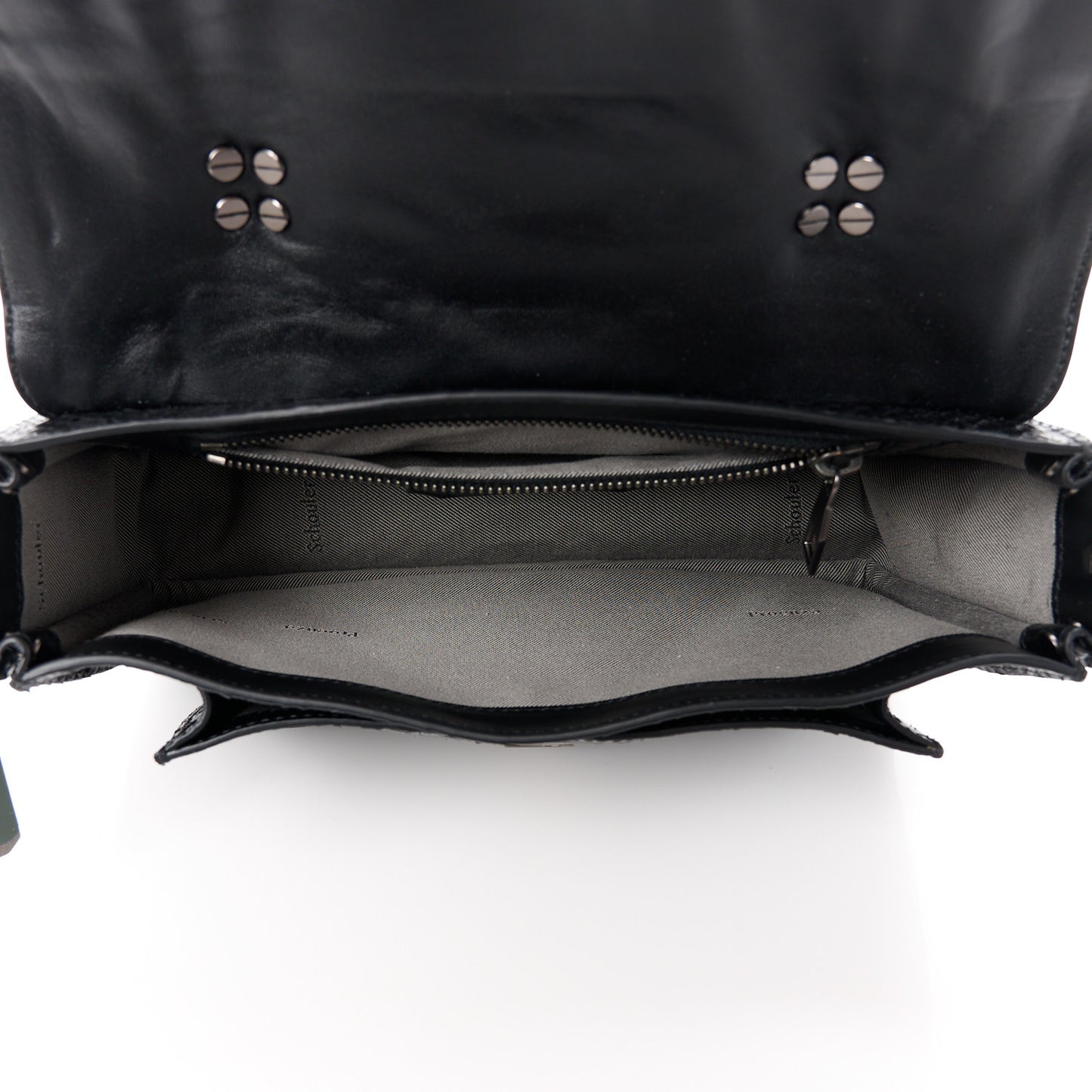 PROENZA SCHOULER Snakeskin Tiny PS1 Satchel Black