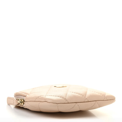 Chanel Caviar Quilted Zip Card Holder Wallet Light Beige 4 of 7