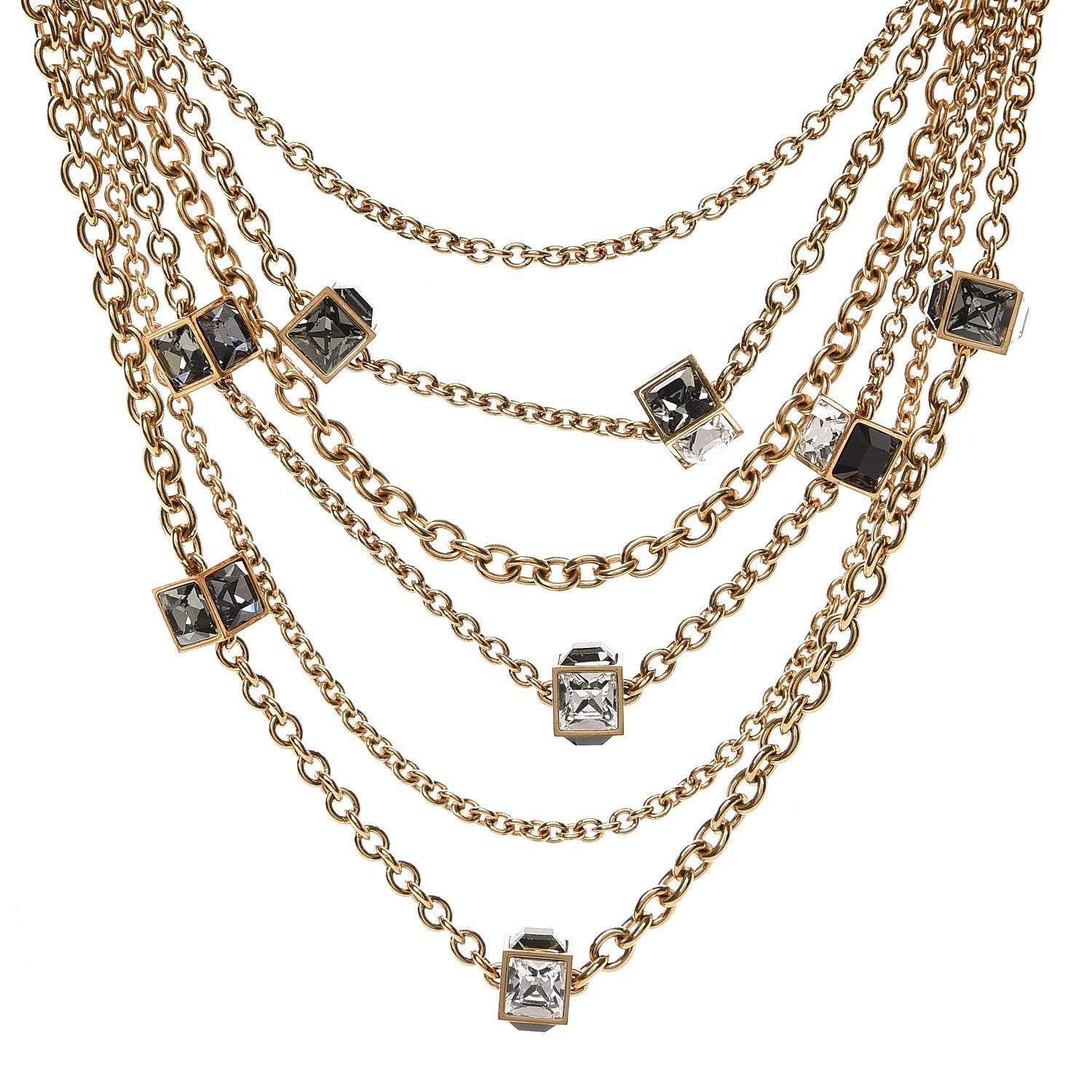 Louis Vuitton Swarovski Collier Gamble Crew Necklace Gold 1 of 6