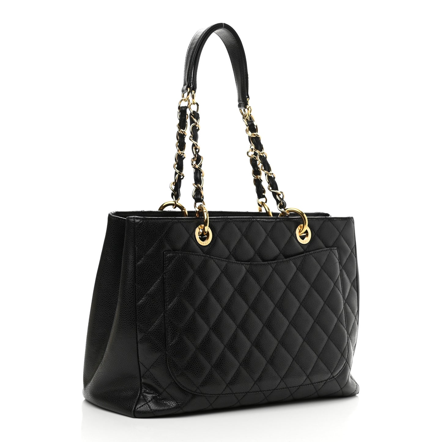 Caviar Quilted Grand Shopping Tote GST Black