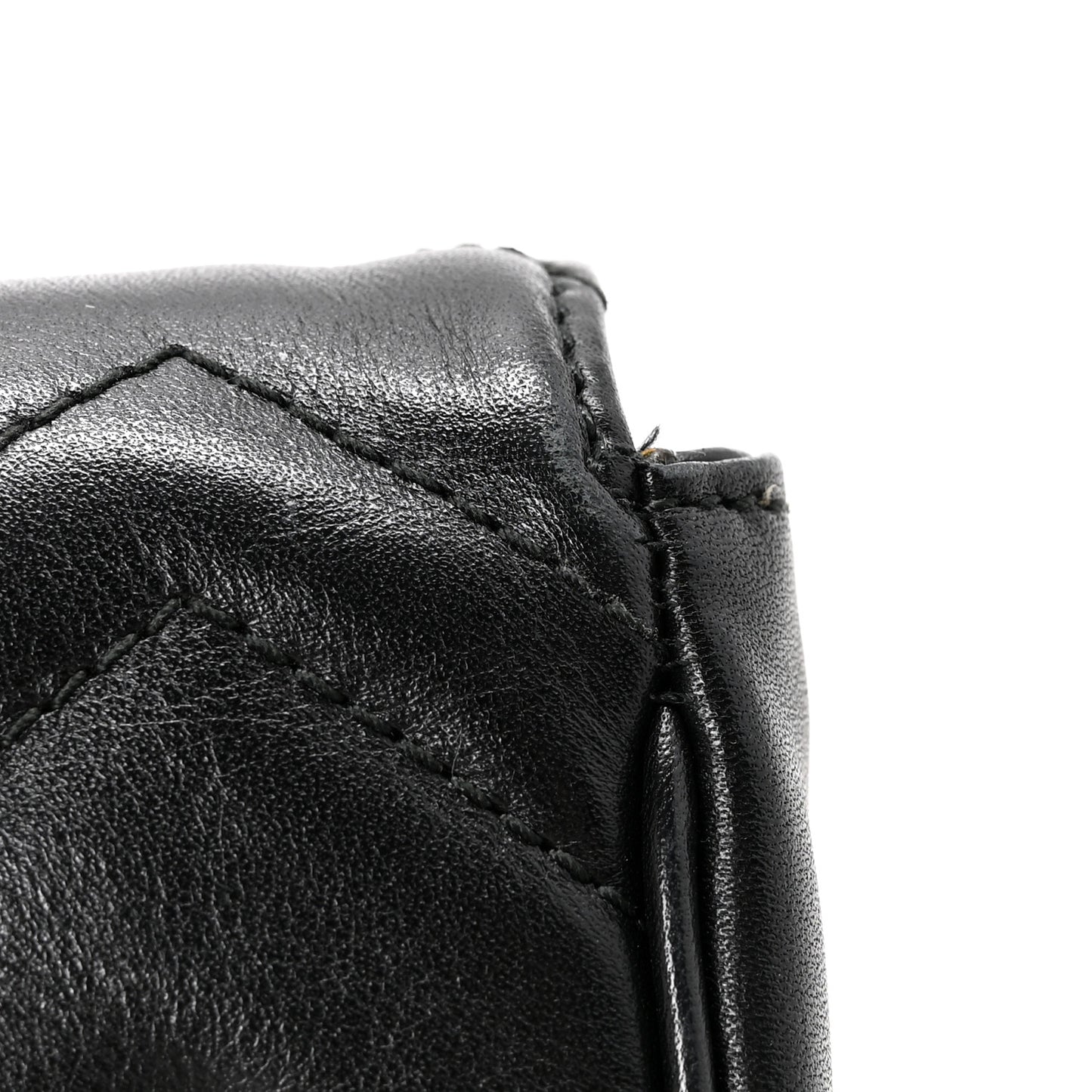 Calfskin Matelasse Super Mini GG Marmont Shoulder Bag Black