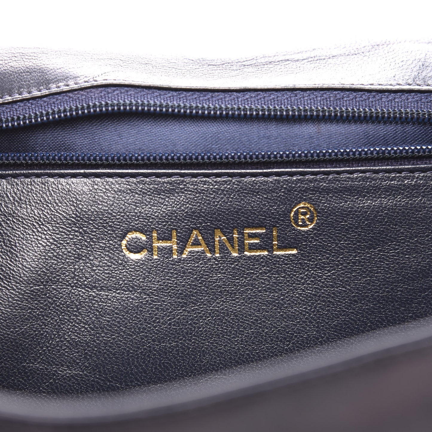 Lambskin Quilted CC Small Single Flap Navy