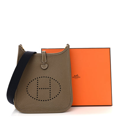 Hermes Taurillon Clemence Amazone Evelyne TPM Etoupe Bleu Indigo 13 of 13