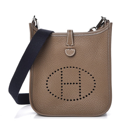 Hermes Taurillon Clemence Amazone Evelyne TPM Etoupe Bleu Indigo 1 of 8