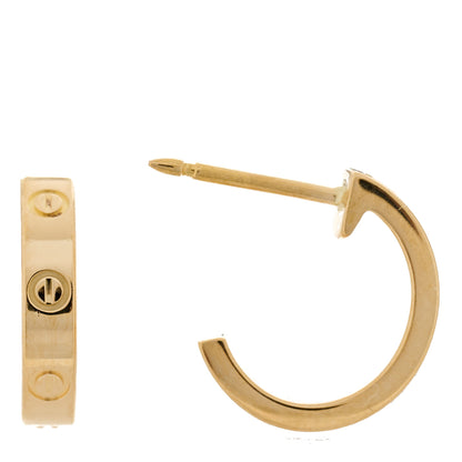 Cartier 18K Yellow Gold Small LOVE Hoop Earrings 1 of 6