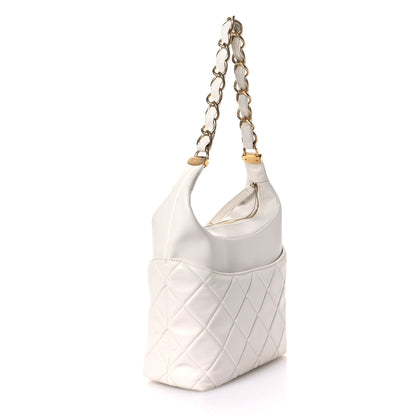 Chanel Calfskin Quilted Close To Me Hobo White 3 of 11