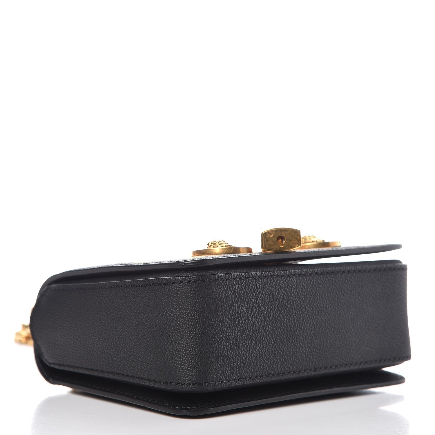 Versace Calfskin Barocco Printed Icon Small Shoulder Bag Black 4 of 8