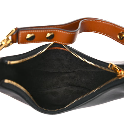 Celine Smooth Calfskin Medium Strap Ava Shoulder Bag Black Tan 5 of 8