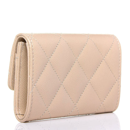 Chanel Caviar Pearl Quilted Coco Candy Flap Card Holder Beige 3 of 12