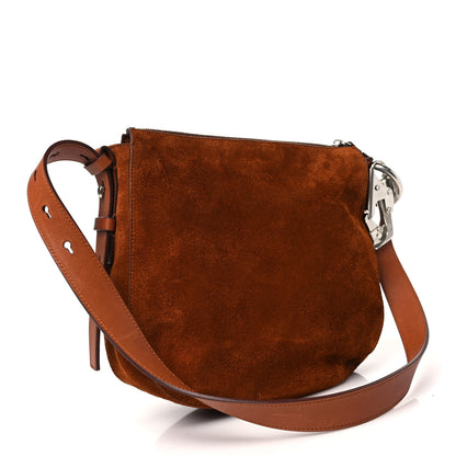 Burberry Suede Small Knight Bag Brown Bruciato 3 of 12