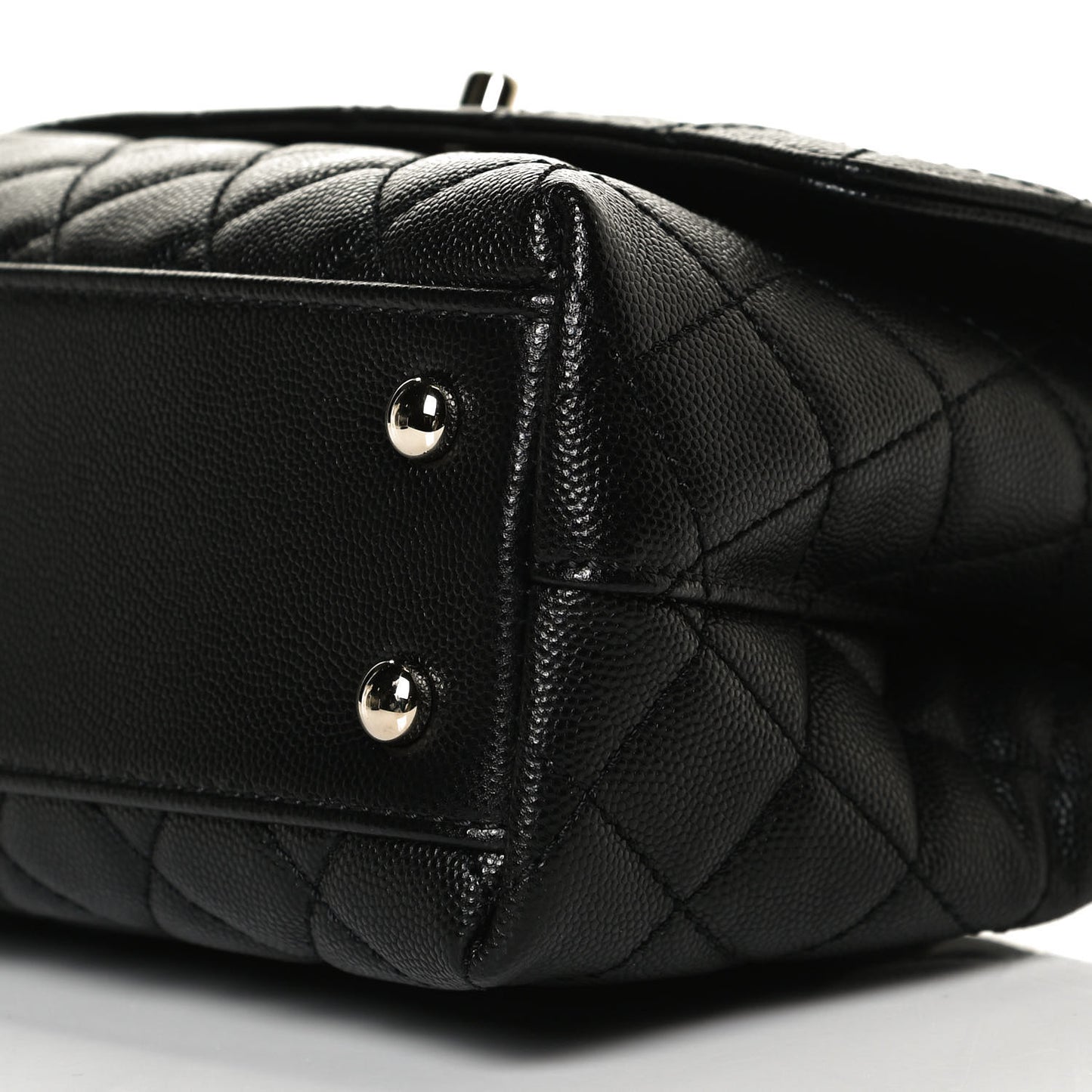 Caviar Quilted Mini Coco Handle Flap Black