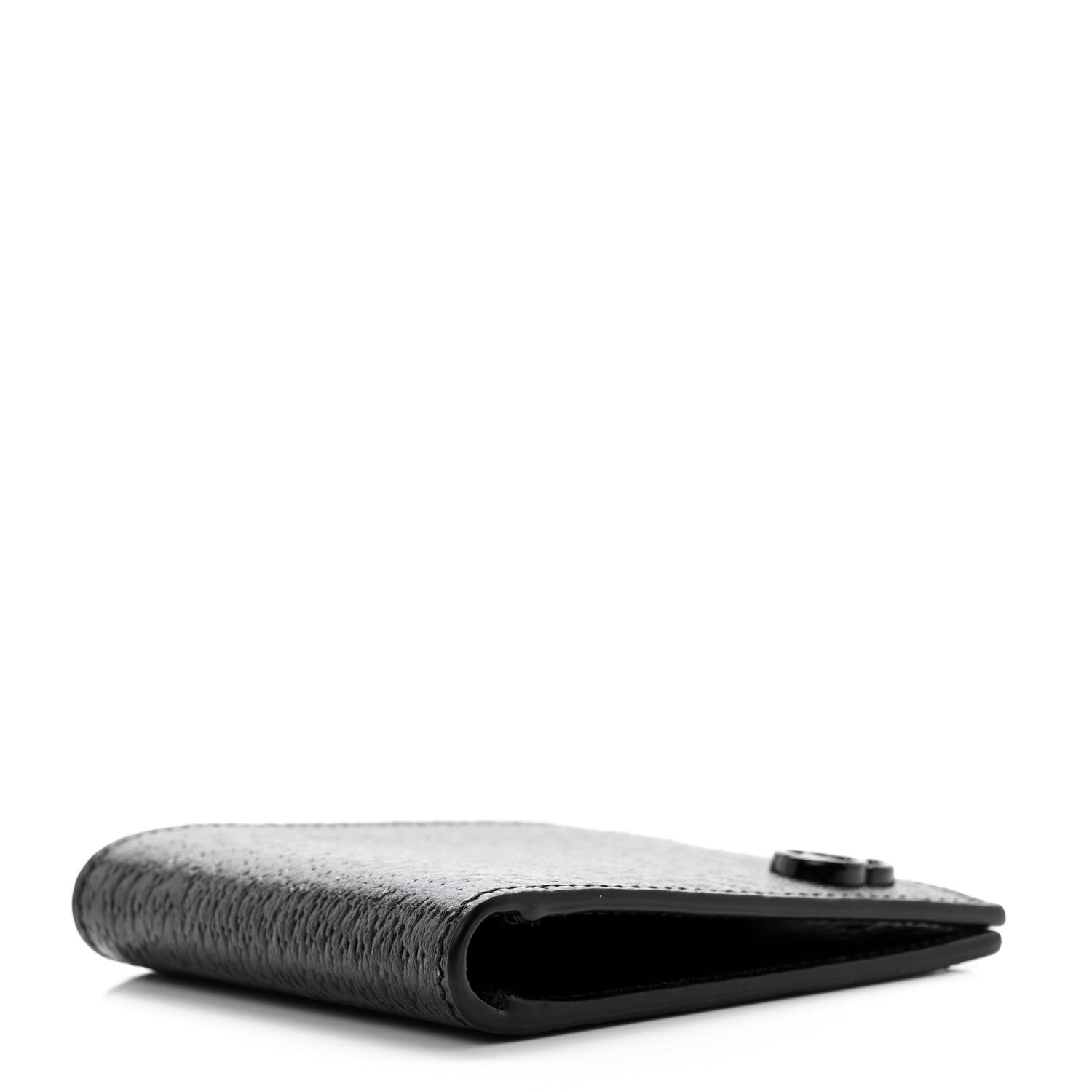 Gucci Calfskin Boar Effect Monochrome GG Marmont Bi-Fold Wallet Black 4 of 9