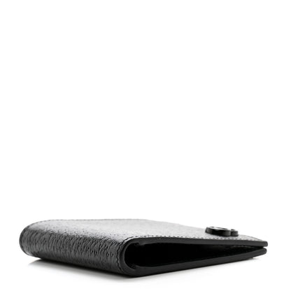 Gucci Calfskin Boar Effect Monochrome GG Marmont Bi-Fold Wallet Black 4 of 9