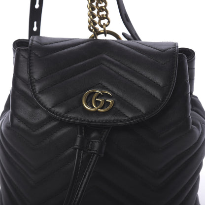 Gucci Calfskin Matelasse GG Marmont Flap Backpack Black 9 of 10