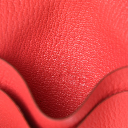Hermes Chevre Mysore Evelyne Card Wallet Rouge Casaque 7 of 7