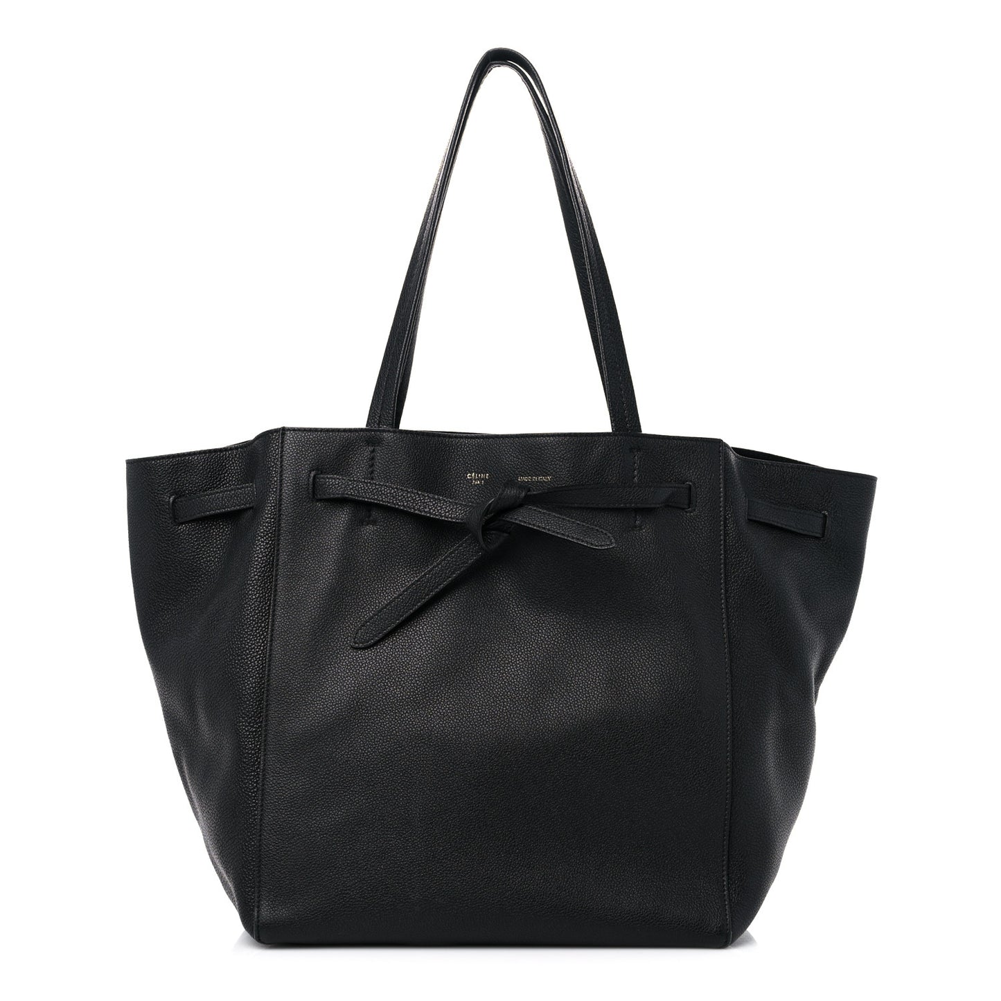 Soft Grained Calfskin Small Belt Cabas Phantom Black