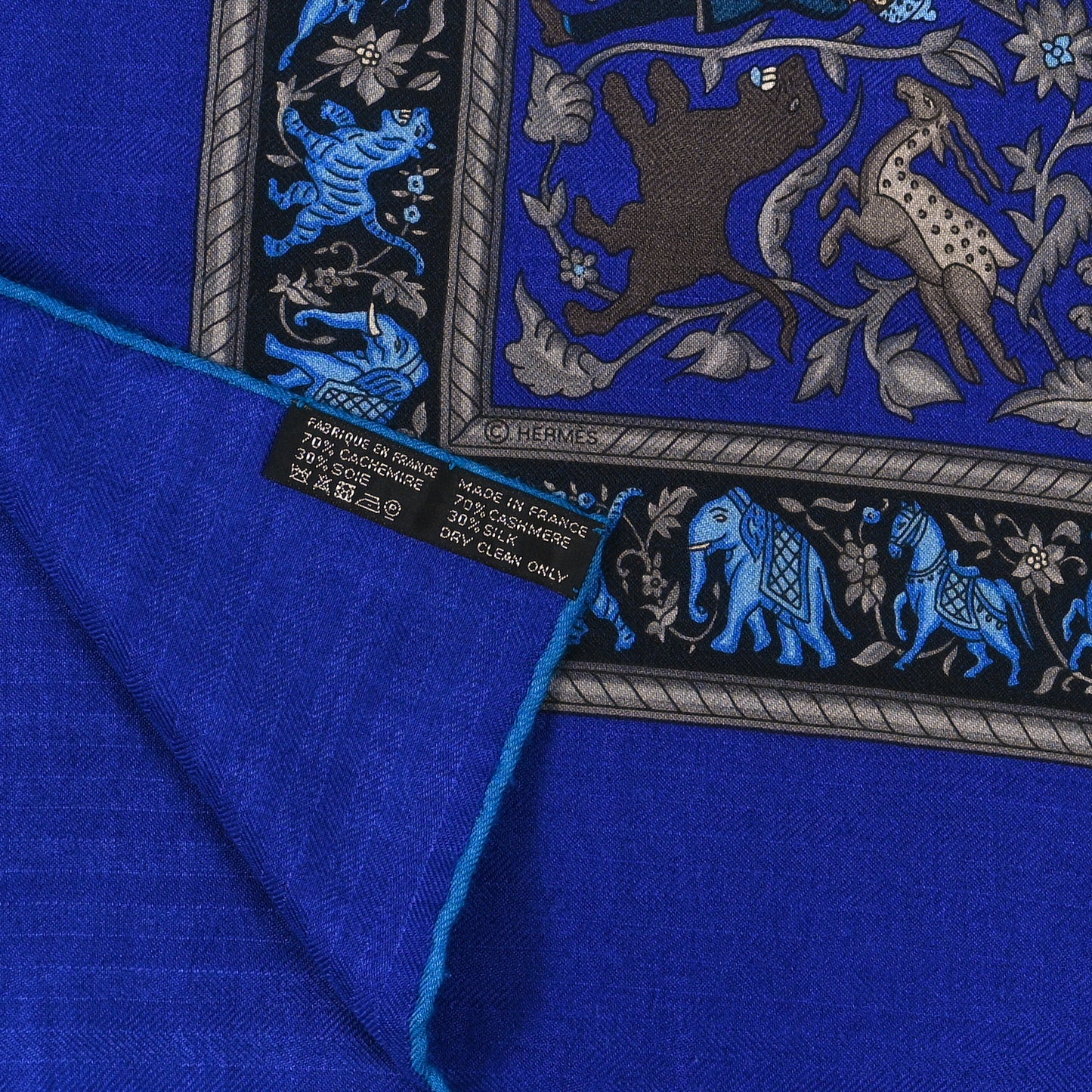 Cashmere Silk Chasse En Inde Shawl 140