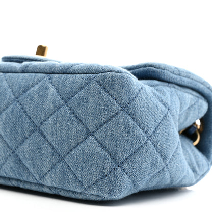 Chanel Denim Quilted Mini Pearl Crush Flap Blue 9 of 10