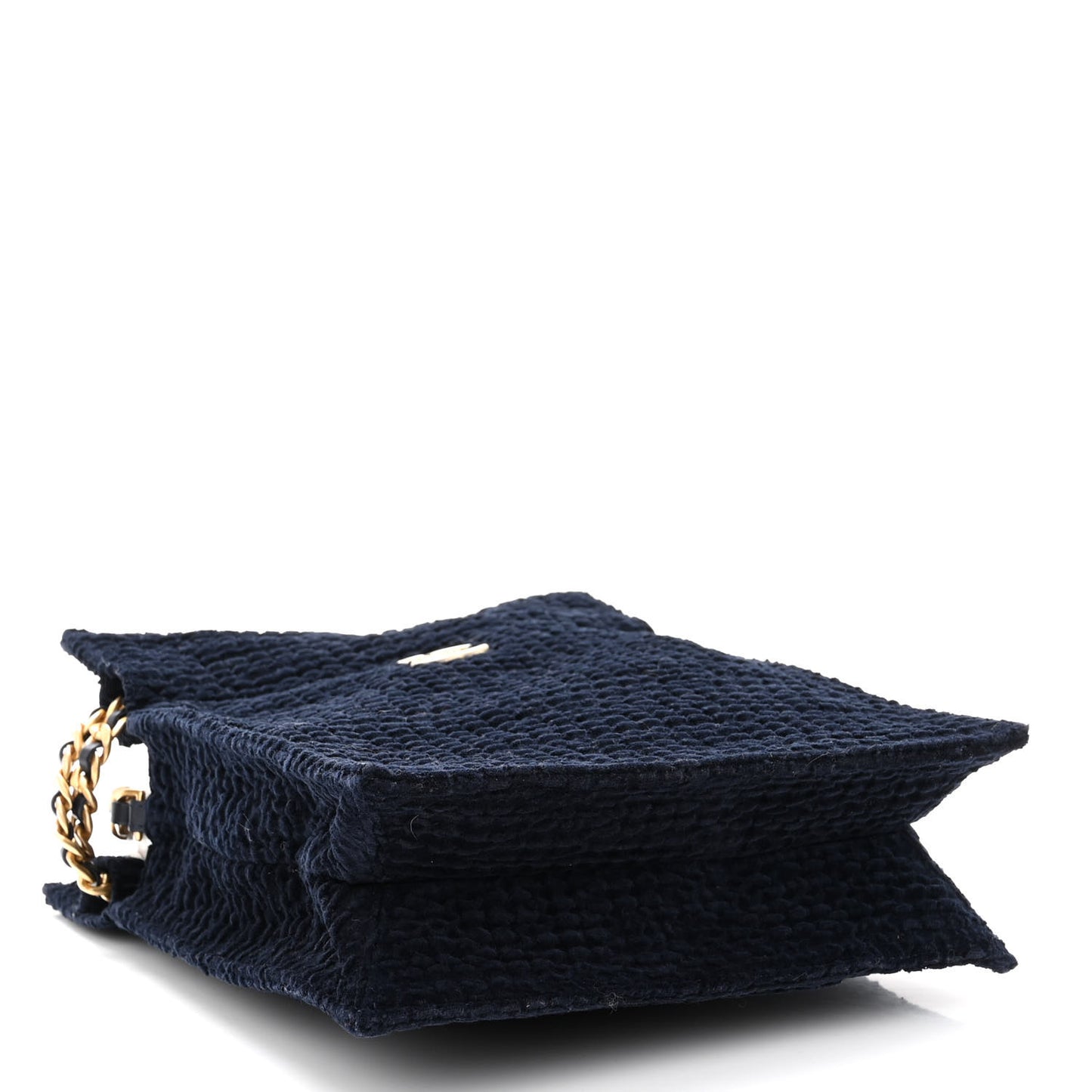 Cotton Tweed Shopping Bag Navy