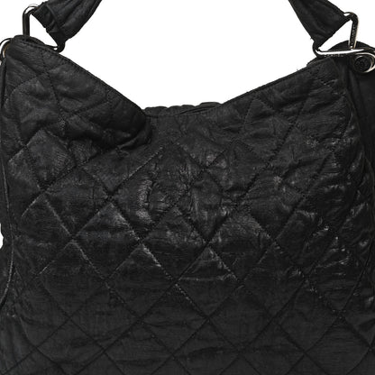 Chanel Crinkled Coated Canvas Le Marais Hobo Black 7 of 20