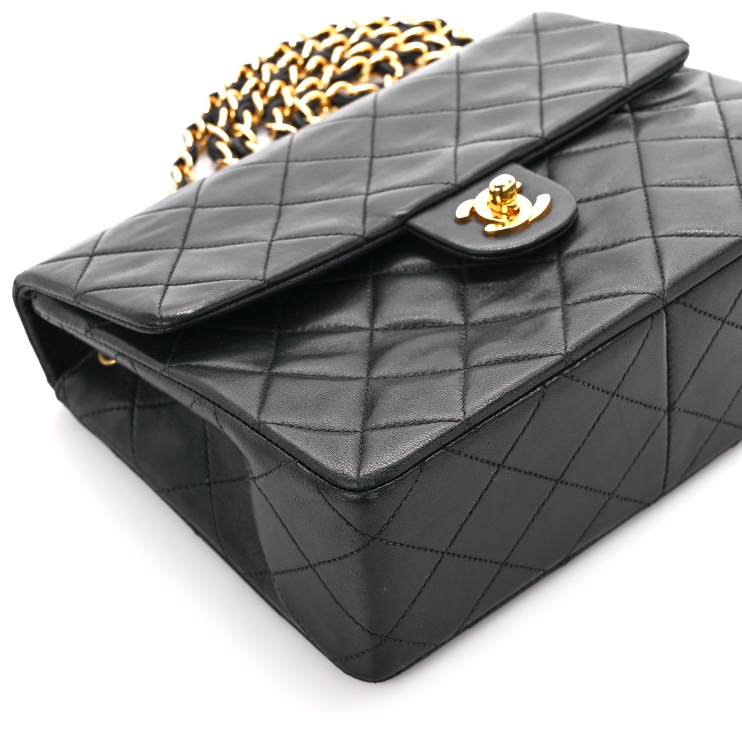 Chanel Lambskin Quilted Mini Square Flap Bag Black 11 of 12