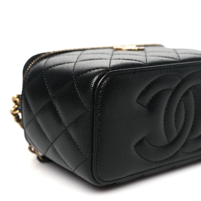 Chanel Caviar Quilted Coco Bracelet Vanity Case With Chain Black 10 of 11