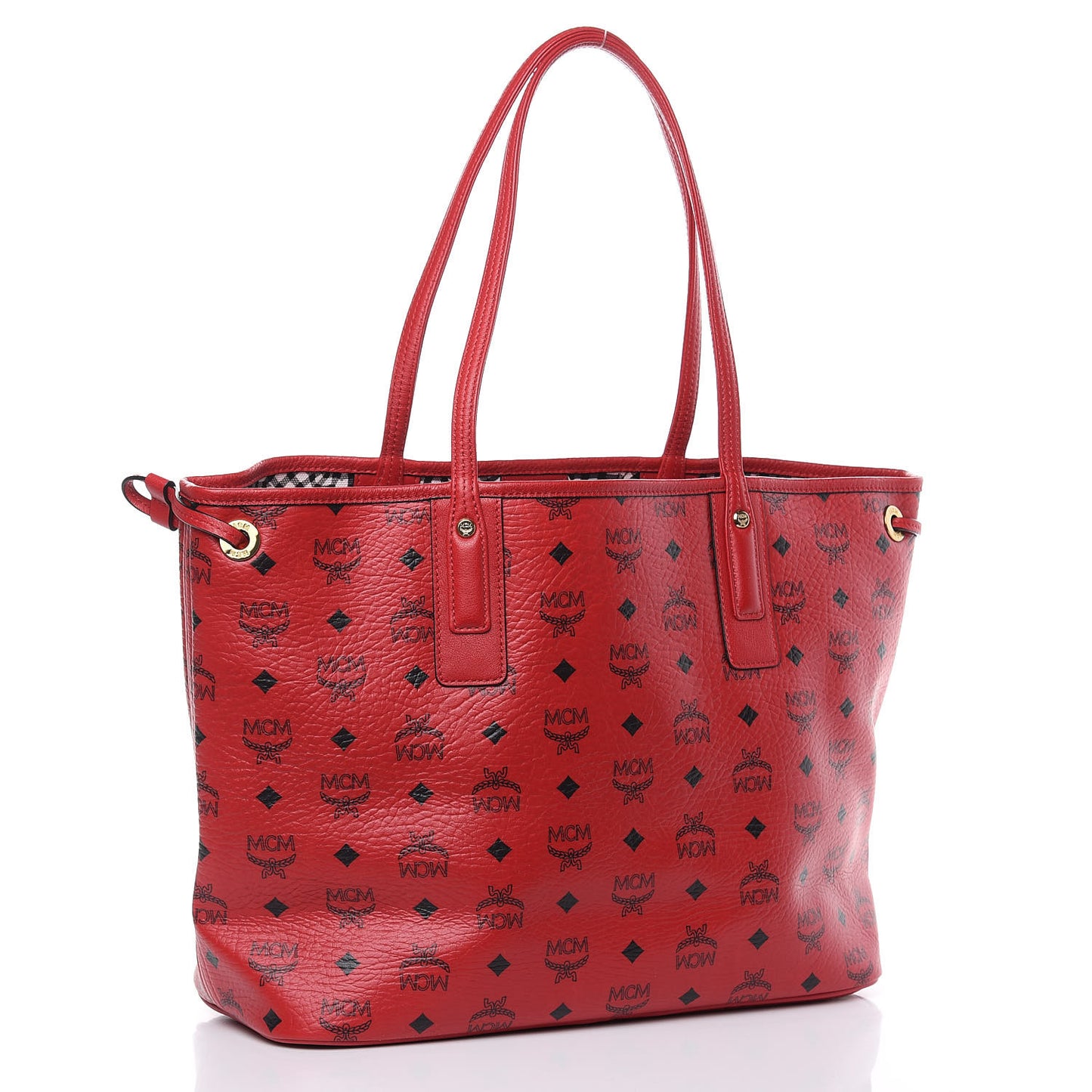 Visetos Medium Liz Reversible Shopper Tote Ruby Red