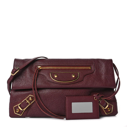 Balenciaga Chevre Gold Metallic Edge Hardware Envelope Clutch Bordeaux 1 of 7