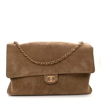Chanel Suede Calfskin Souplissimo Maxi Flap Dark Beige 2 of 19