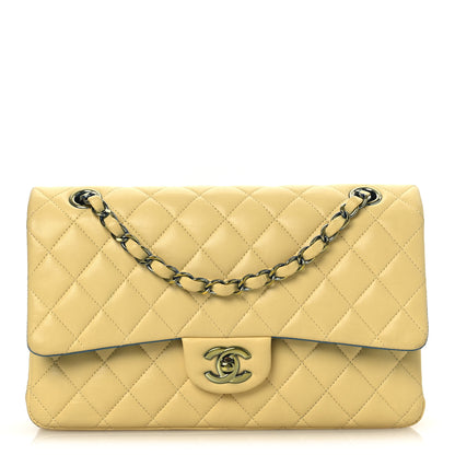 Chanel Lambskin Quilted Medium Double Flap Yellow Blue 1 of 13