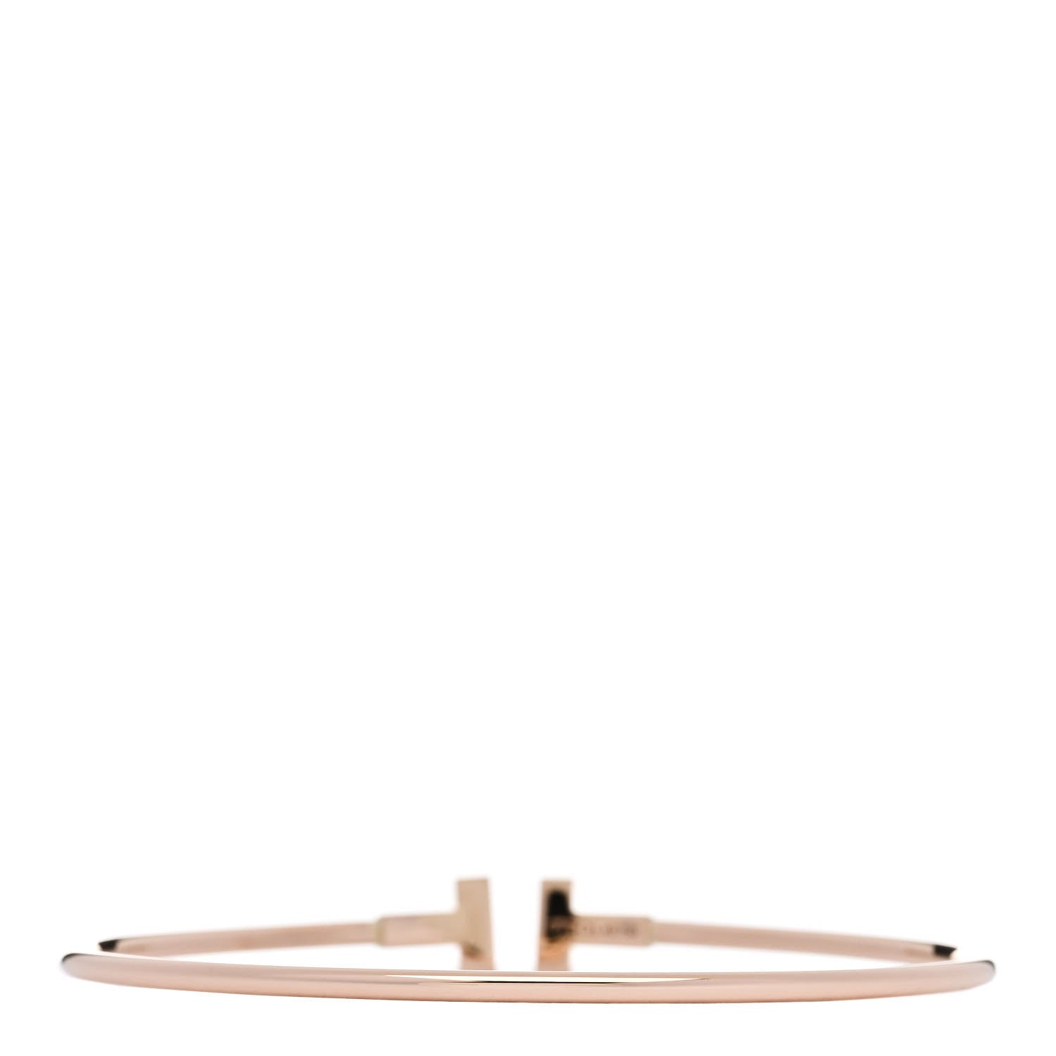 Tiffany 18K Rose Gold Narrow T Wire Bracelet 3 of 5