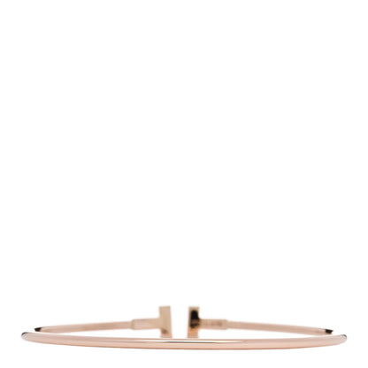 Tiffany 18K Rose Gold Narrow T Wire Bracelet 3 of 5