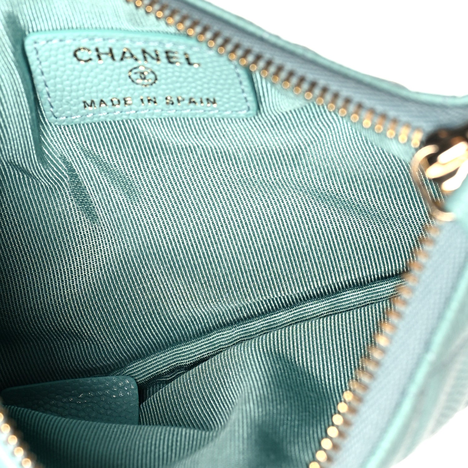 Chanel Caviar Quilted Small Cosmetic Case Light Blue 5 of 8