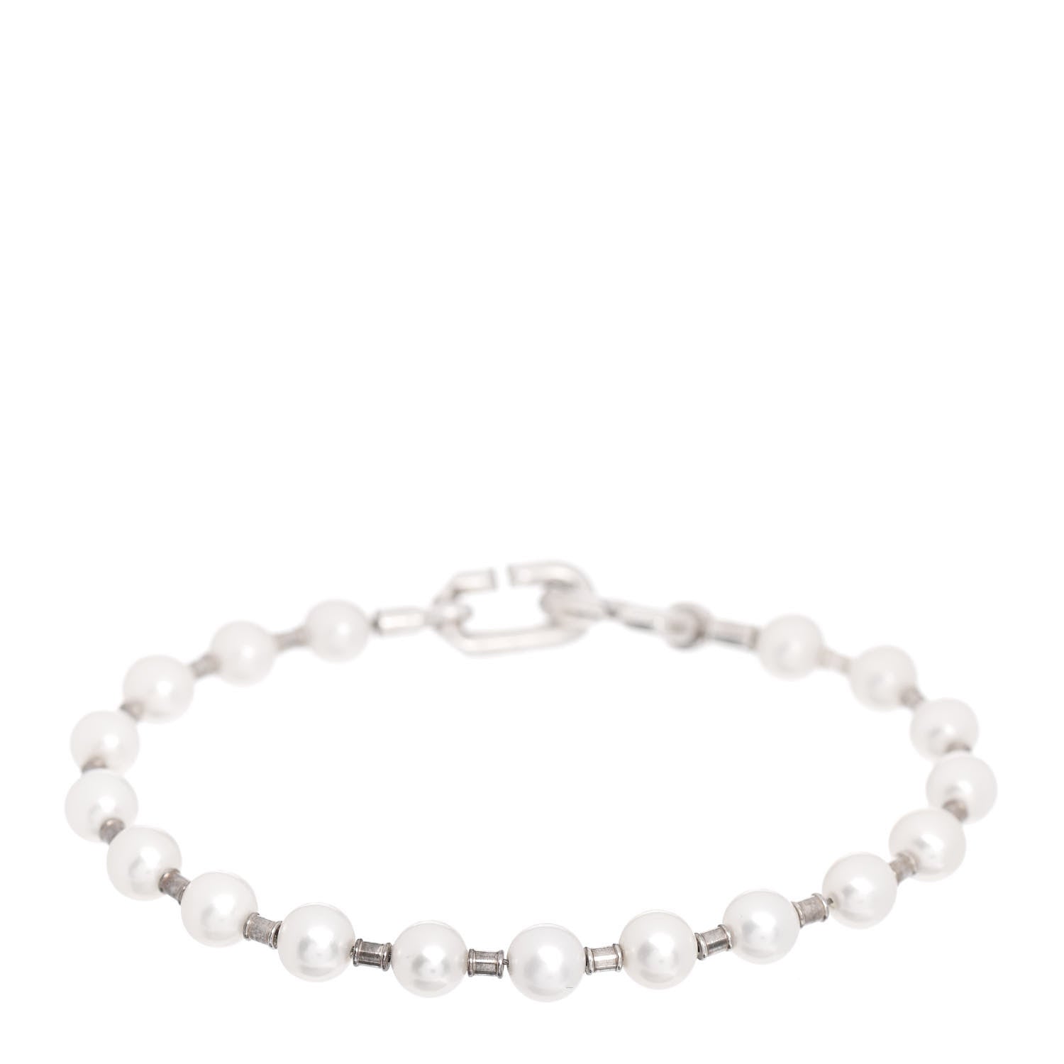 Tiffany Sterling Silver Pearl 7-8mm HardWear Bracelet 1 of 4