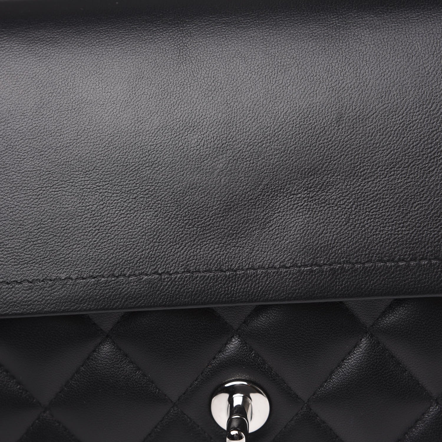 Chanel Lambskin Quilted Jumbo Double Flap Black 12 of 13