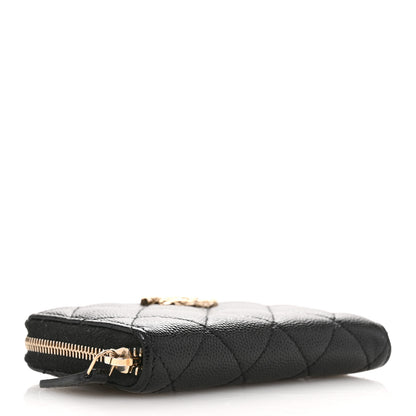Chanel Caviar Quilted Zip Coin Purse Black 4 of 9