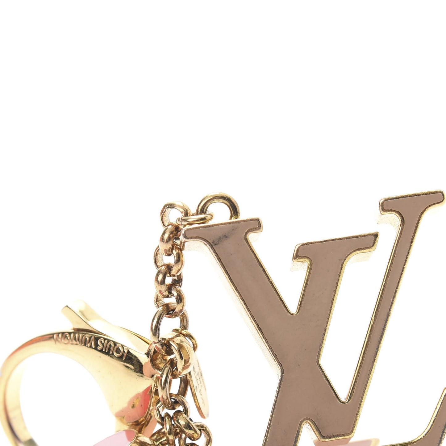 Fleur De Monogram Bag Charm Pink