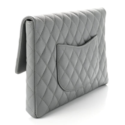 Chanel Caviar Quilted Flap Clutch Grey 3 of 7