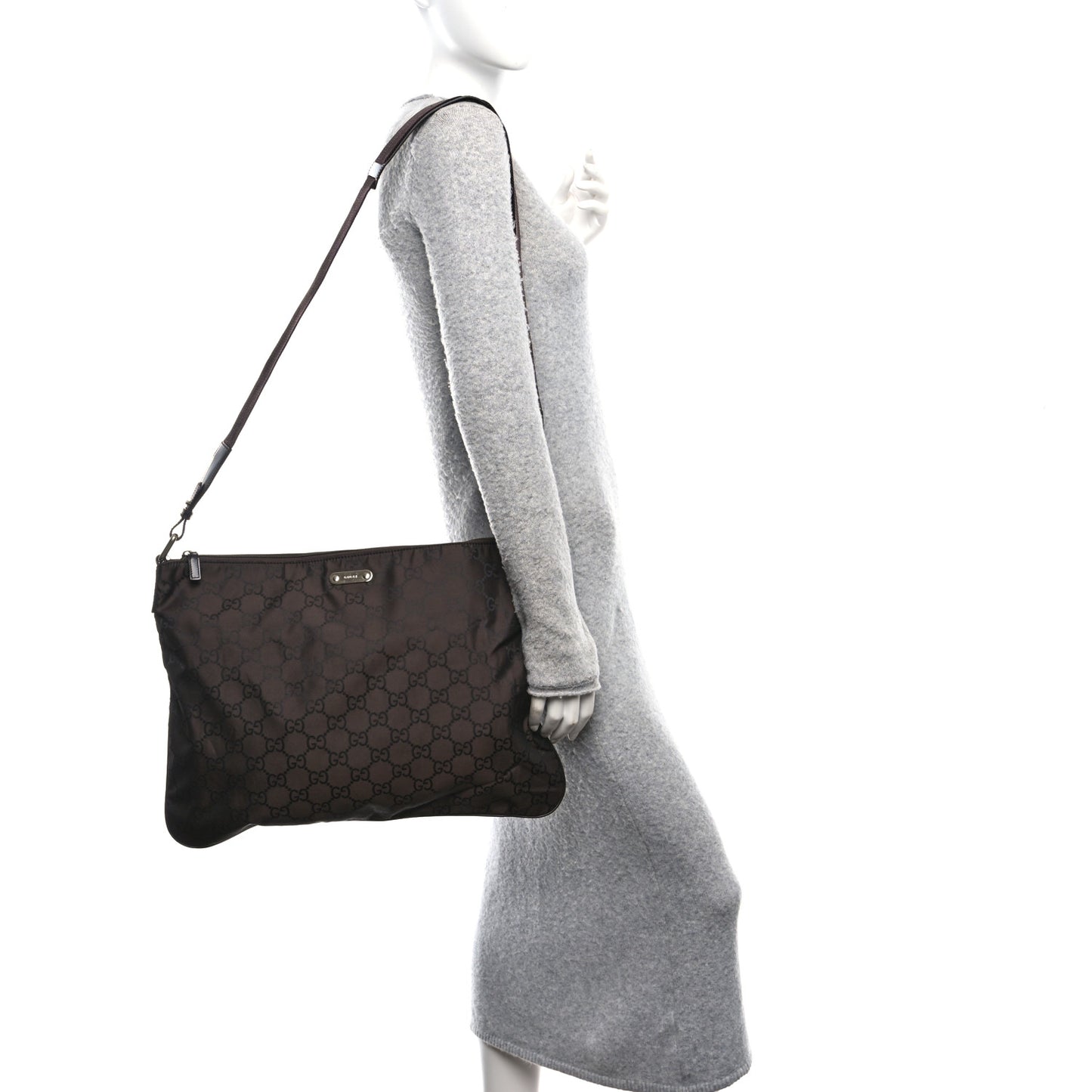 Nylon Monogram Messenger Bag Dark Brown