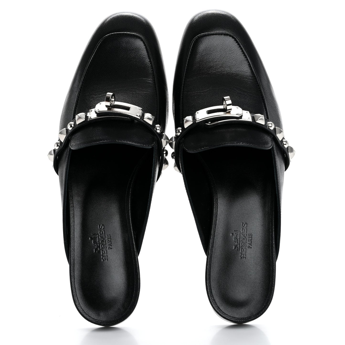 Goatskin Medor Studded Oz Mules 37.5 Black