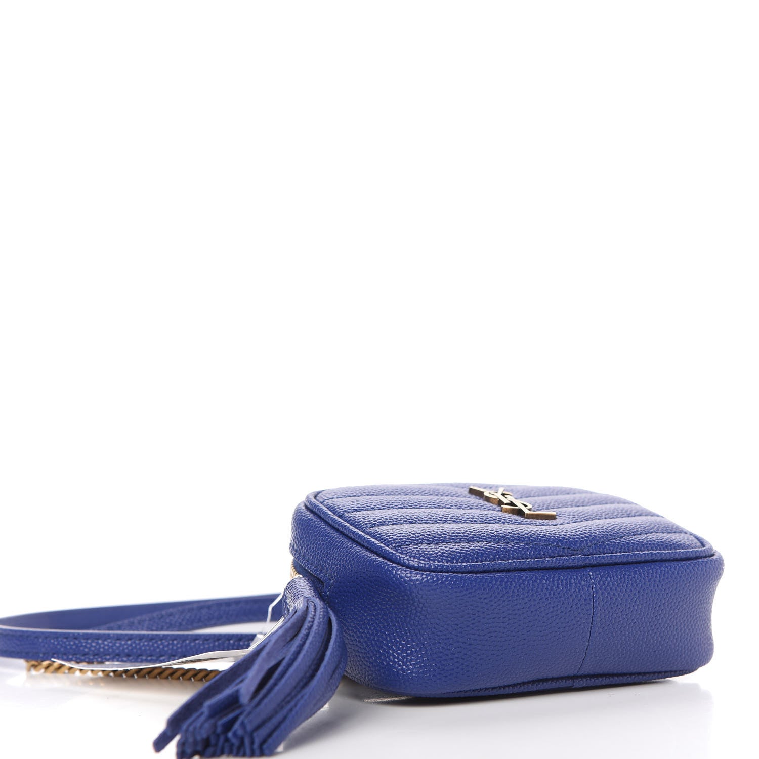 Saint Laurent Grain De Poudre Matelasse Monogram Baby Lou Camera Bag Sapphire Blue 4 of 10